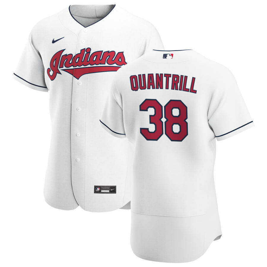 Cleveland Indians 38 Cal Quantrill Men Nike White Home 2020 Authentic Team MLB Jersey